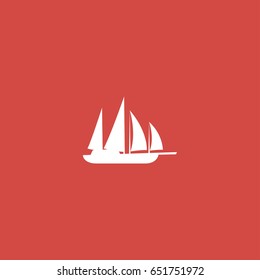 ship icon. sign design. red background