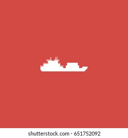 ship icon. sign design. red background