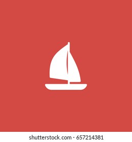 ship icon. sign design. red background