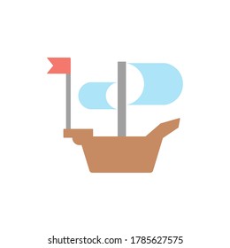 Ship icon. Simple color vector elements of pirate icons for ui and ux, website or mobile application