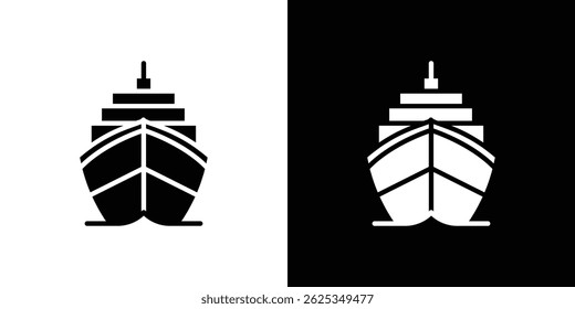 Ship icon simple line vector. Symbol, logo.
