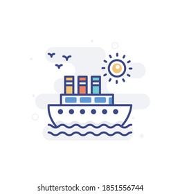 Ship icon style illustration. EPS 10 file 