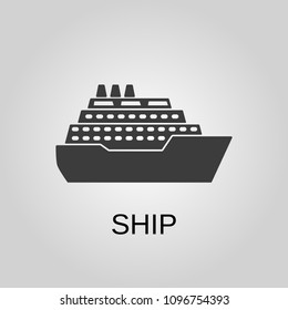 Ship icon. Ship symbol. Flat design. Stock - Vector illustration