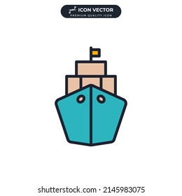ship icon symbol template for graphic and web design collection logo vector illustration