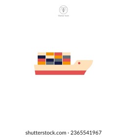 Symbol des Schiffes, Vektorgrafik einzeln auf weißem Hintergrund