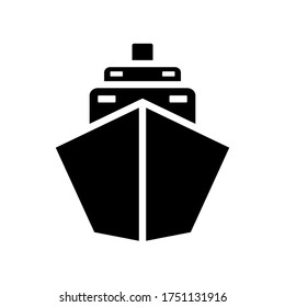 símbolo de icono de barco vector en fondo blanco