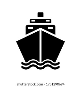 símbolo de icono de barco vector en fondo blanco