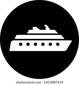 Ship icon as symbol for web page design of passenger transportation transport