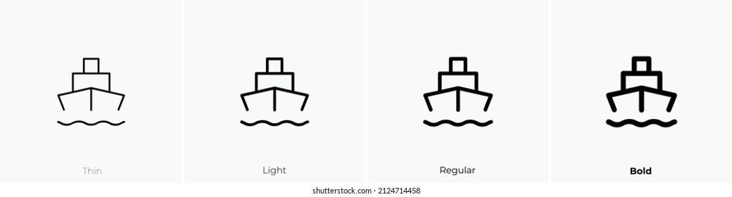 ship icon. Thin, Light Regular And Bold style design isolated on white background