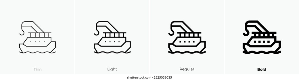 ship icon. Thin, Light Regular And Bold style design isolated on white background