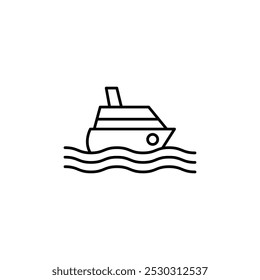 Ship icon Thin line art isolated