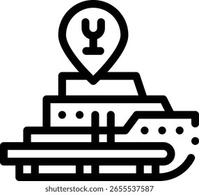 ship icon. Thin Linear Style Design Isolated On White Background