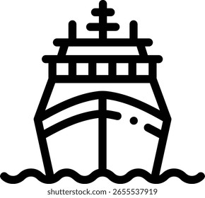 ship icon. Thin Linear Style Design Isolated On White Background