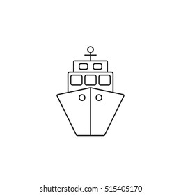 ship icon, transport symbol vector graphics, a linear pattern on a white background, eps 10.