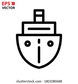 Ship icon for transportation apps and websites. Eps 10 vector illustration.