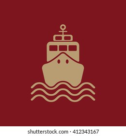 The ship icon. Travel symbol. Flat Vector illustration
