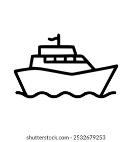 Ship icon for travel, transportation, and maritime.