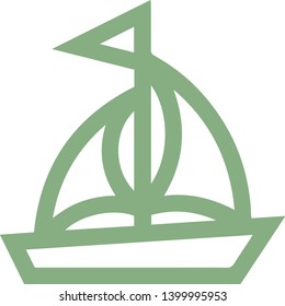 Ship icon in trendy flat design isolated on white background