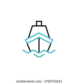 ship icon two color line design vector illustration. isolated on white background
