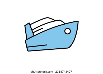 ship icon. Two tone icon style design. Simple vector design editable