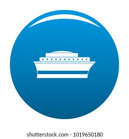 Ship icon vector blue circle isolated on white background 