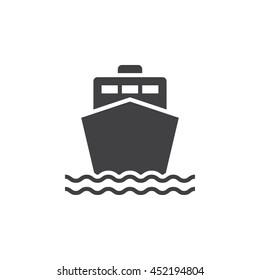 ship icon vector, boat solid logo, pictogram isolated on white, pixel perfect illustration