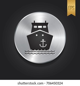 Ship Icon vector Button Symbol Illustration Button