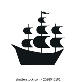 Ship icon vector. Container pictogram, flat vector sign isolated on white