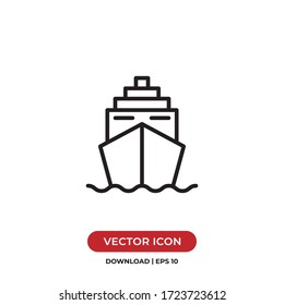 Vector de icono de envío. Signo de crucero