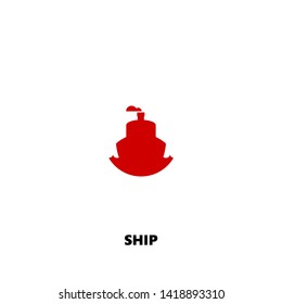 ship icon. ship vector design. sign design. red color
