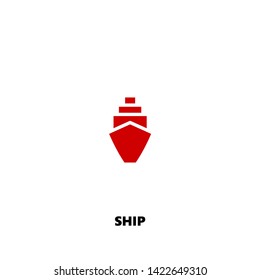 ship icon. ship vector design. sign design. red color