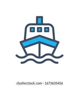 Ship icon vector filled outline style