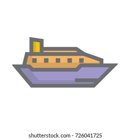 Ship icon vector. Ship filled outline style design
