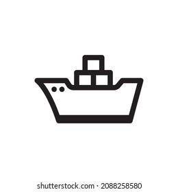Icono de envío - Ilustración vectorial . Barco, Carga, Logística, Puerto, Envío, Icono de Crates .