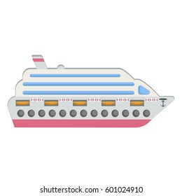 Ship icon, vector illustration. Cruise ship. Flat design style.