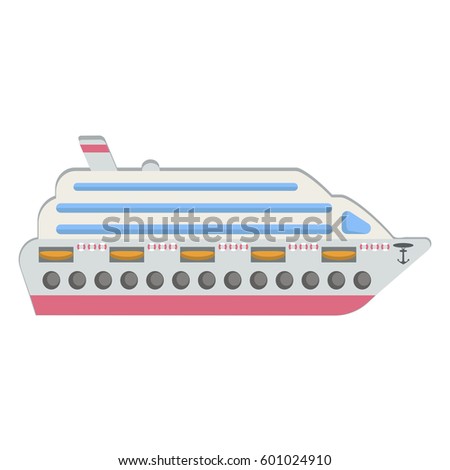 Ship icon, vector illustration. Cruise ship. Flat design style.