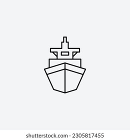 Ship icon vector illustration. Editable stroke.