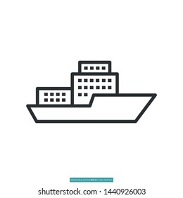 Ship Icon Vector Illustration Logo Template For Website Or Mobile App