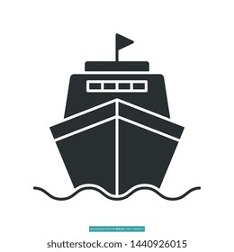 Ship Icon Vector Illustration Logo Template For Website Or Mobile App