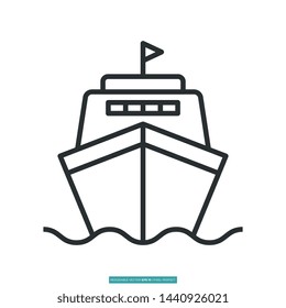 Ship Icon Vector Illustration Logo Template For Website Or Mobile App