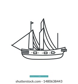 Ship icon vector illustration logo template for many purpose