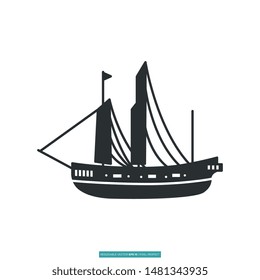 Ship icon vector illustration logo template for many purpose