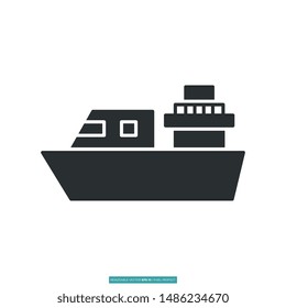 Ship Icon Vector Illustration Logo Template For Website Or Mobile App