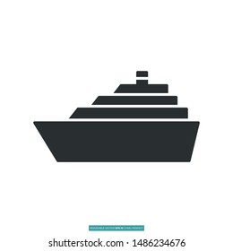 Ship Icon Vector Illustration Logo Template For Website Or Mobile App