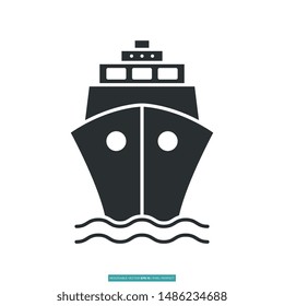 Ship Icon Vector Illustration Logo Template For Website Or Mobile App