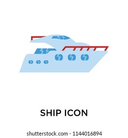 Ship icon vector isolated on white background for your web and mobile app design, Ship logo concept
