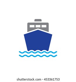 ship icon vector isolated on white
