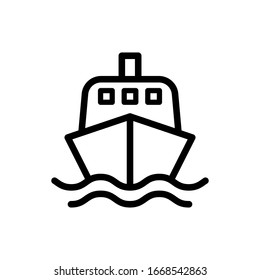 Ship icon vector line style