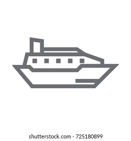Ship icon vector. Ship outline style design