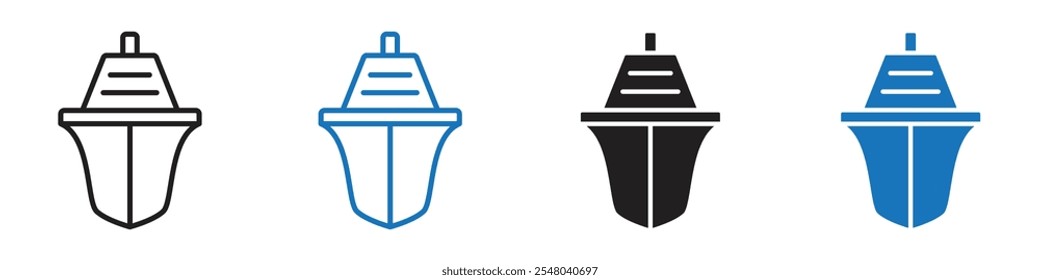 Ship icon Vector set outline